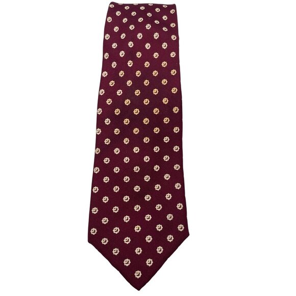 GIPA Italy Retro MCM Maroon Burgundy Italian Silk Tie Neck Luxury Vintage - Picture 2 of 6